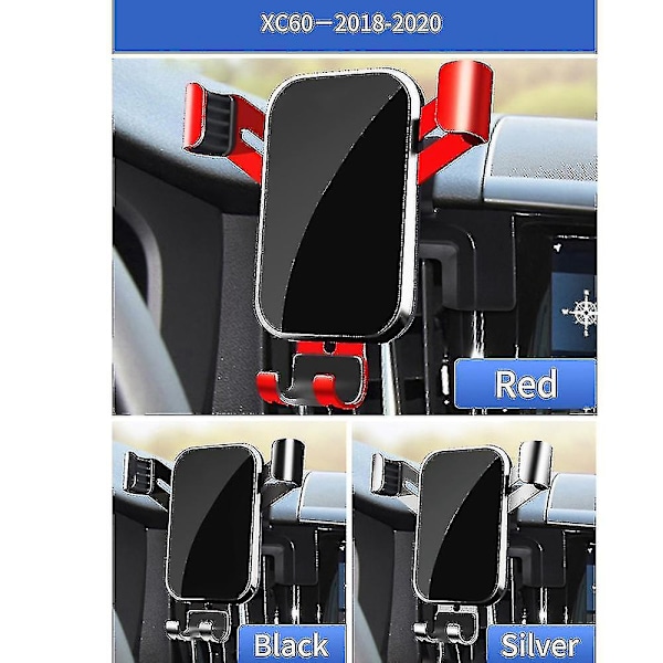 Mobiltelefonholder til bil til Volvo Xc60 2018-2020 Sølv