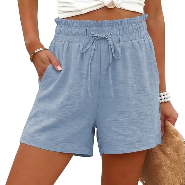 Shorts til kvinder Afslappede brede ben med snøre Shorts til strandferie blå blue L