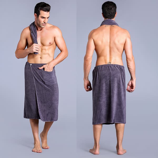 Badehåndkle/omslag for menn – absorberende, diskret og stilig for bading eller strandbruk White 70*140cm