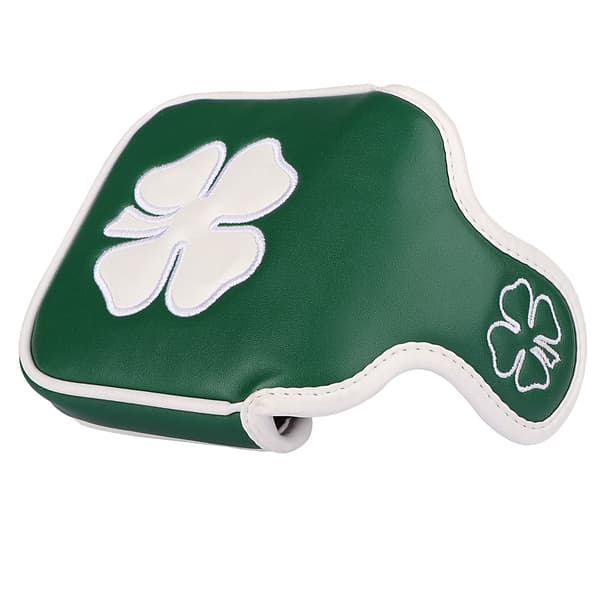 Golf Grønn Hvit Shamrock Golf Headcover Hodebeskyttelse Magnetisk Mallet Putter Kølledeksel black