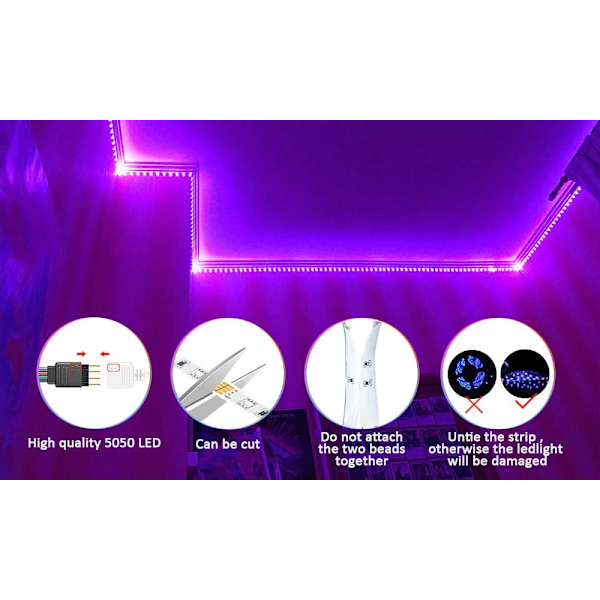 RGB 2,5 m LED-silmukka RGB5050 MusSync LED-nauha multic multicolor ColorRGB 2.5m 5050 LED strip