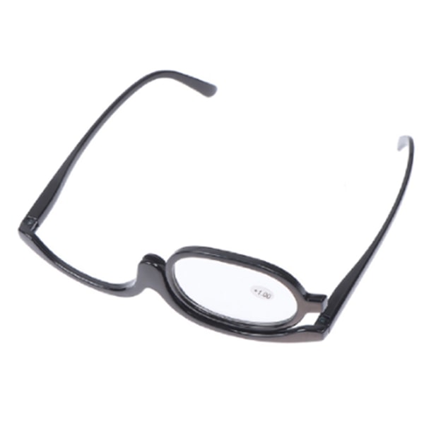 Ensidiga sminkglasögon för kvinnor Vikbara vridbara sminkläsglasögon för kvinnor Ögonmakeupverktyg black fram glasses power 300 black frame