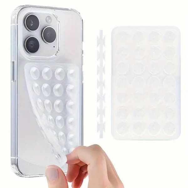 Kaksipuolinen silikoninen imukuppi auton puhelinteline, iPhone/Android Black