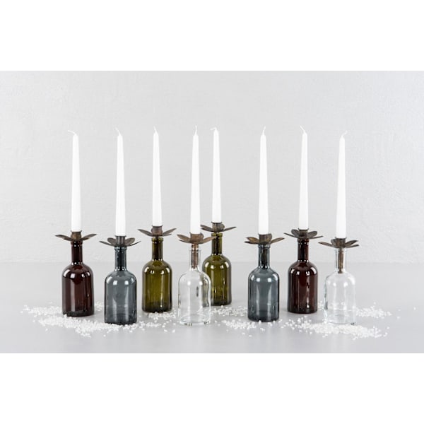 Ljusstake för flaska 4-pack Vit White