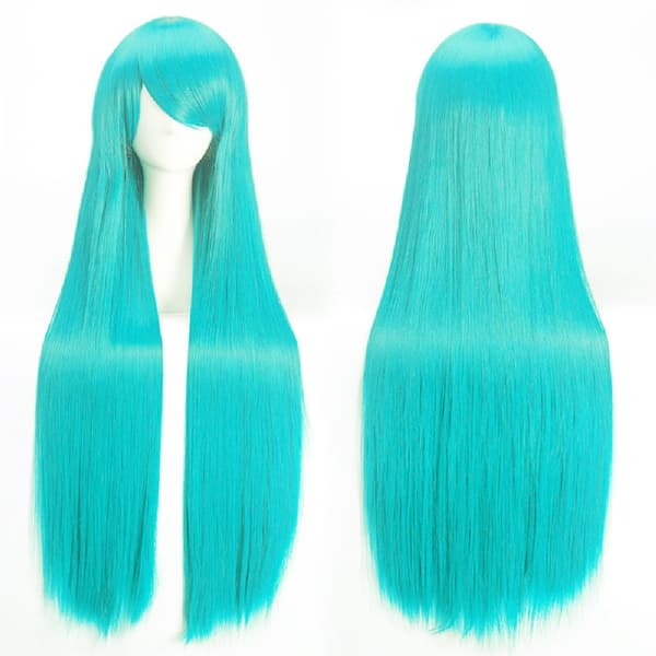 100 cm/39 tommer Mellemlang Lige Dame Anime Kostume Paryk color 10