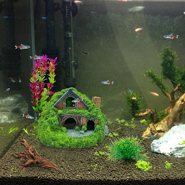 Akvarium dekorasjon Hobbit House Betta Gjemmested Hule