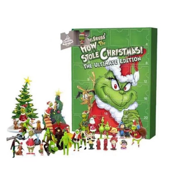 2024 New Grinch Christmas Calendar 24 Pieces Christmas 24 Day Countdown Calendar Blind Box Holiday Gift Children Adult