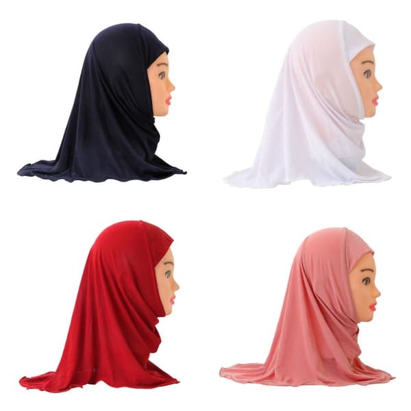 Muslimsk Hijab Islamisk Sjal för Barn BLÅ blue