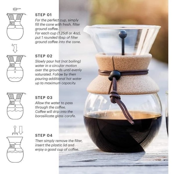 Till över - Bodum Kaffemaskine, permanent filter i rustfrit stålnet, 0,5 L, 4 kopper