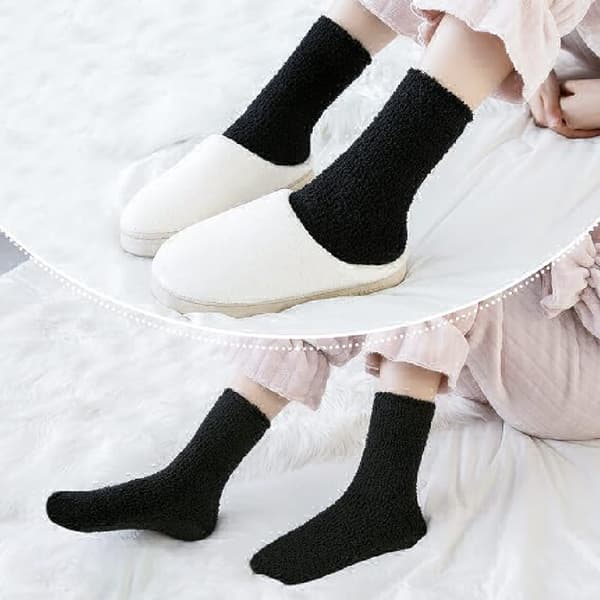 Dam Fuzzystrumpor Mysiga Fluffiga Vinter Varma Toffelstrumpor Mikrofiber Mjuka Hemma Sovastrumpor, 02