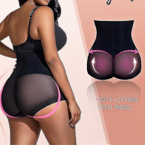 Korskompression Mageformande Byxor Kvinnor Slimmande Kroppsformare Tummy Control Rosa Pink L