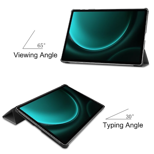 Kompatibel Samsung Galaxy Tab S9 FE Plus Taske Tri-fold Grå