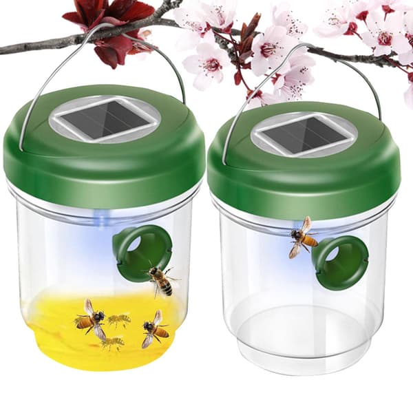 Getingfälla, 2-pack getingfällor för utomhusbruk, bålgetingsfälla, snickarbi-fällor för utomhusbruk, återanvändbar hängande bålgetingsfälla Green