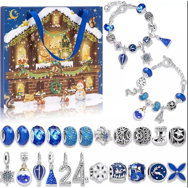 Advent Calendar Kids Childs 2xCharm BraceletsBracelet Jewellery Beads