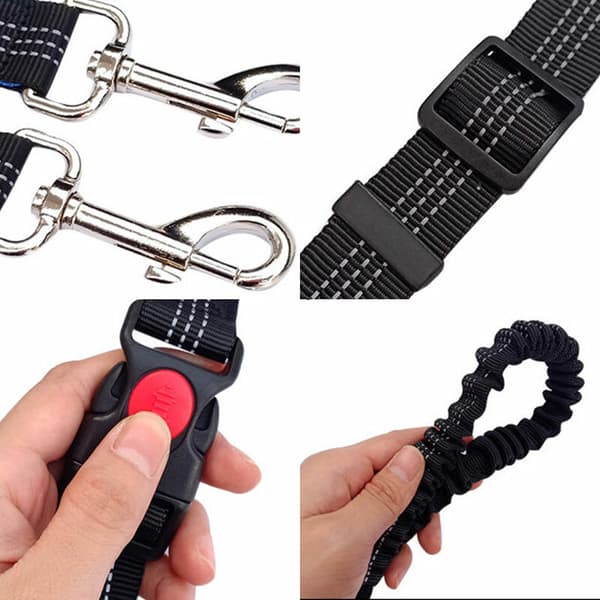 Løbebælte Bungee Håndfri Kæledyr Hundesnor Jogging Line Stærk Klips Elastisk Jogging Red