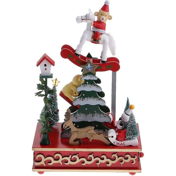 4 Julgran Speldosa Christams Speldosa Xmas Tree Santa Claus Barn Avveckling Leksaker Ornament Dekoration Trojan Music Box