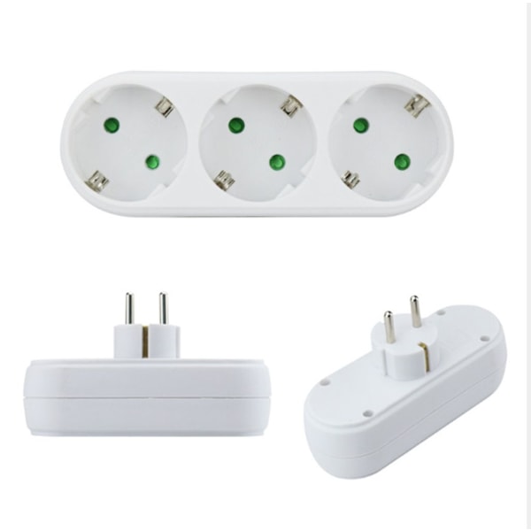 3-vejs stikadapter, 3-vejs multi-stik til væg eller skrivebord