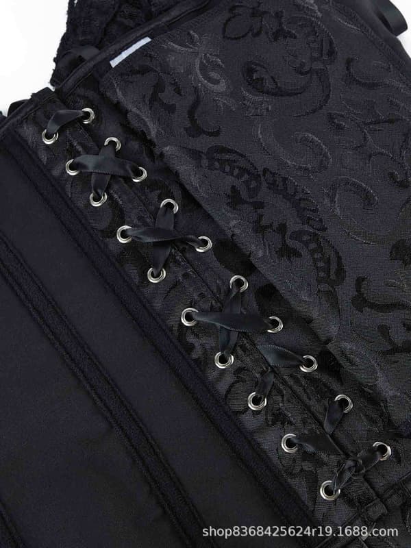 Off-shoulder blonde bustier med pufærmer og stivere – push-up brudekorset. Black M