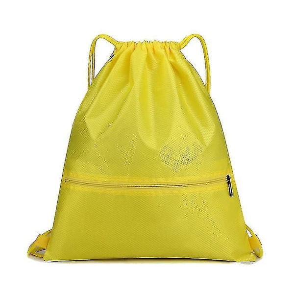 Unisex Dragskoväska Sport Gym Dagväska Simning Skolryggsäck Strand Rese Shoppingväska Gul Liten Yellow Small Small
