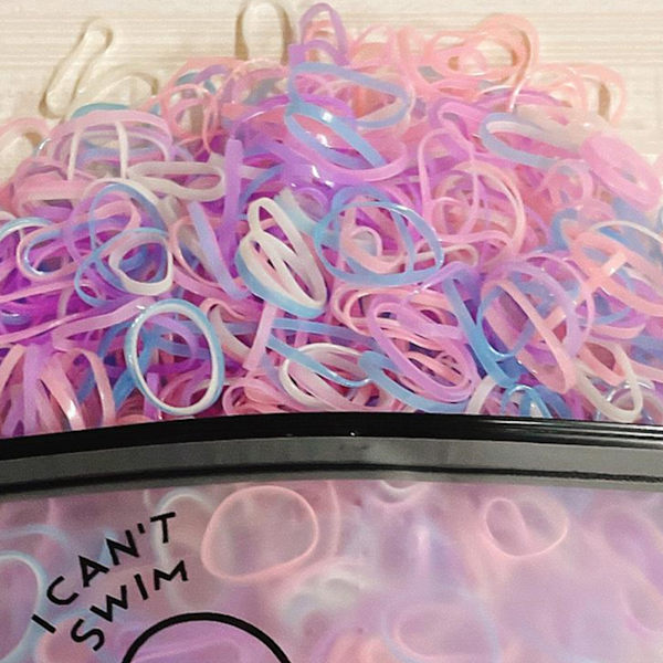 Färgglada elastiska hårband för flickor, barn - 1000 st små gummiband 0.1