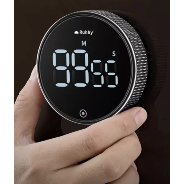 Magnetisk kökstimer med LCD-display svart black