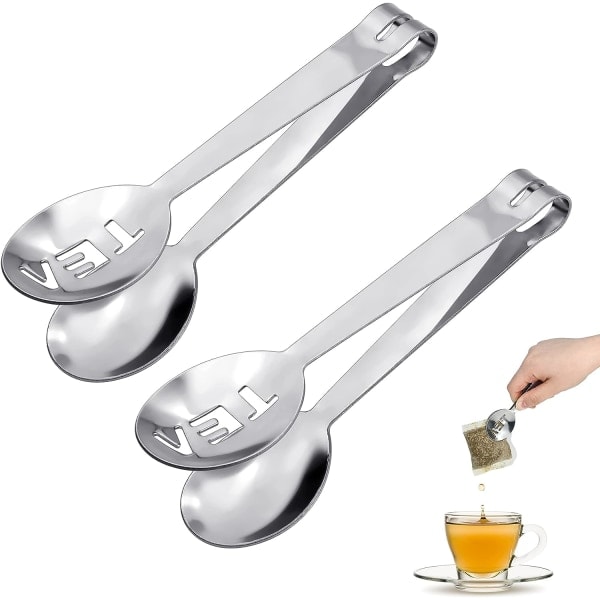 Teposeklemme i rustfrit stål, formet som bogstaver, køkkenredskaber, 2 stk.