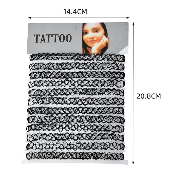 12-pak Choker Halskæde - One size C-12pcs