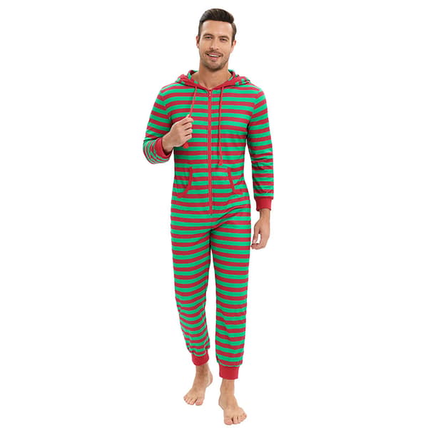 Julepyjamas til voksne, Onesie-kostume, Pyjamas til kvinder, Pyjamassæt til mænd grøn Men Green L
