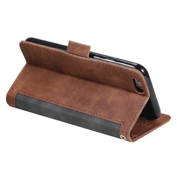for iPhone 16e Etui Blokerende Tegnebog Stativ Læder Telefon Etui - WELLNGS Grey