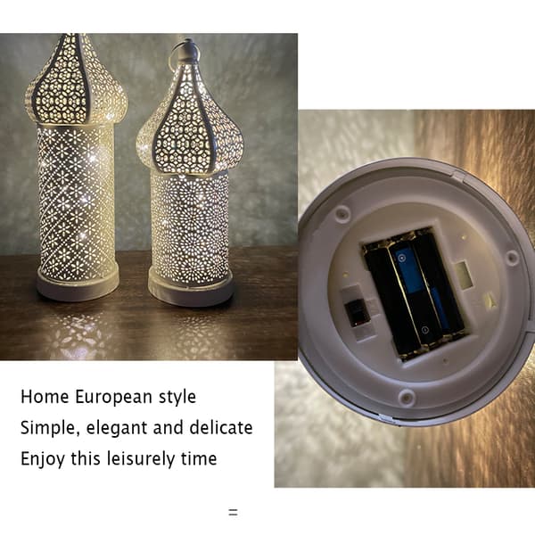 Marokko Hvid Hul LED Pendel Retro Smedejerns Vindlanterne Til Hjemmet Large