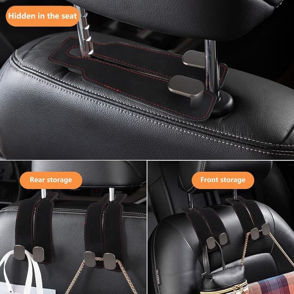2 stk. bil nakkestøtte kroge Multifunktionel læder sæde organizer krog til ryglæn Interiør tilbehør til tasker, håndtasker, paraplyer lake green