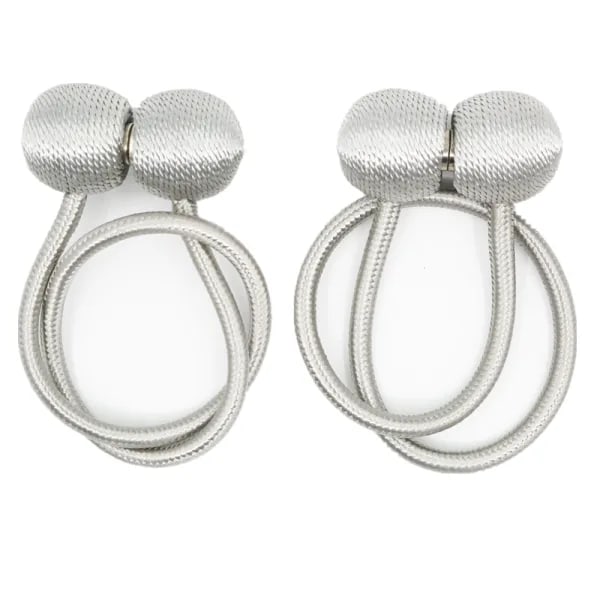 Magnetiska Gardinuppsättningar Magnetisk Gardinhållare Silvergrå 2-pack Gardinmagnetlås Hemband