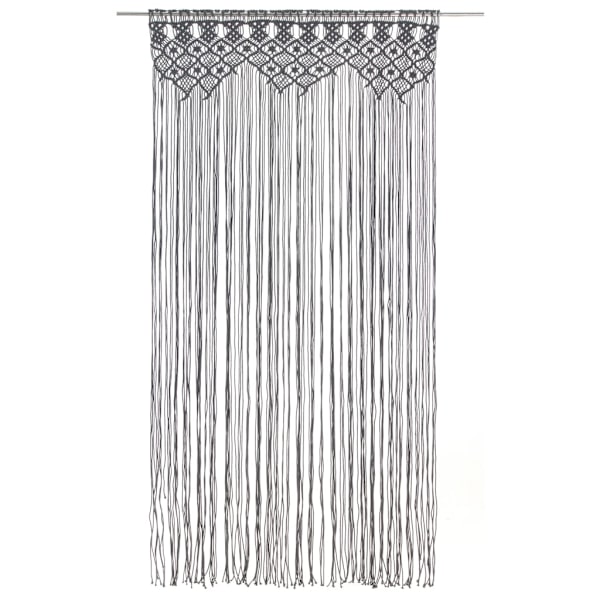 Gardin makramé antracit 140x240 cm bomull Anthracite Antracit
