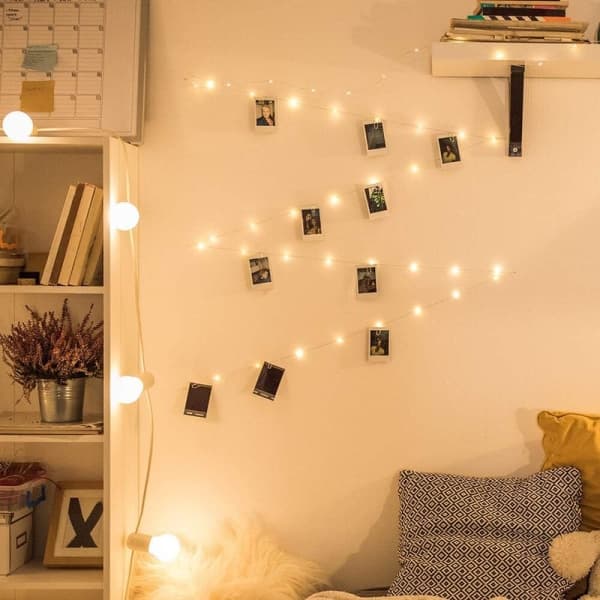 Fotoklips med lyskæde, 10 meter 100 LED-fe lys med clips til billeder