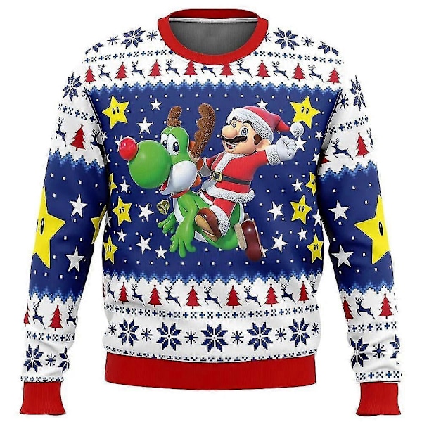 Mario Kart Jultröja Present Jultomten Pullover Herr 3D Tröja Och Topp Höst Och Vinter xs