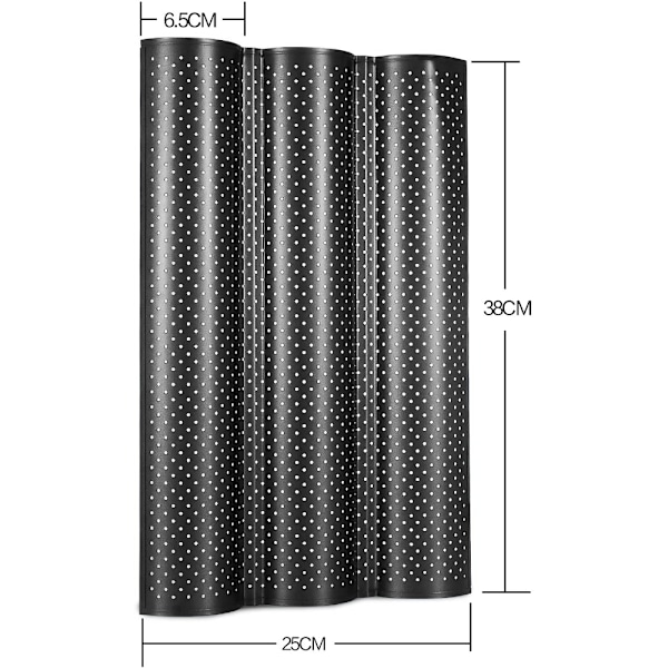 Baguetteplåt med non-stick beläggning för 3 baguetter 38,5 x