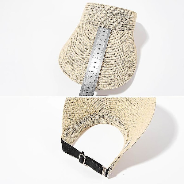 3 st Solskärm Hatt Sommar Strandhattar Vikbara Halmhattar UV-skydd Rullbara Solhattar för Kvinnor (A-1B)