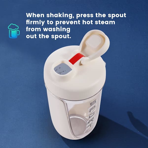 Shakerkopp for proteinshakes - lekkasjesikker, for treningsstudio, trening og cocktail white