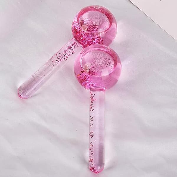 Ny isbehandling ansiktsmassage glasrulle rosa Pink B