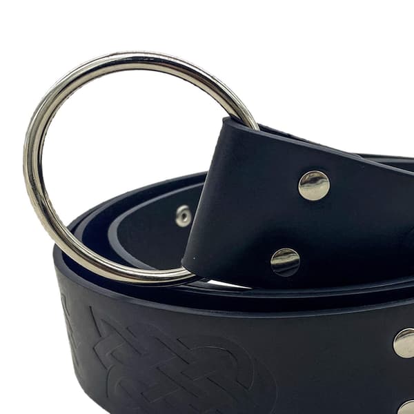 Medeltida Bälte för Män Retro Stil Kostym Präglat Nitat PU Black