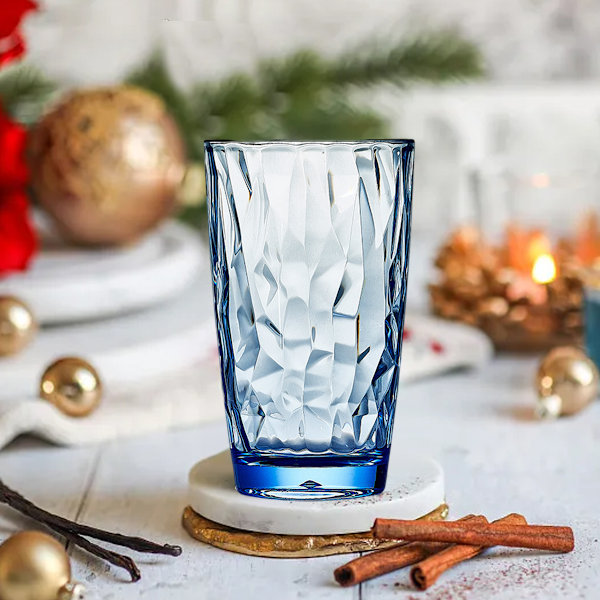 Återanvändbara dricksglas i akryl, 590 ml, vattenglas i juvelfärger | BPA-fria tumblers, diskmaskinssäkra (översta hyllan) Style 1