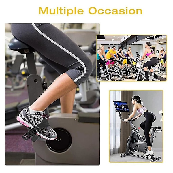 Motionscykelpedaler med stropper - 1 par motionscykelpedaler reservedele 1/2