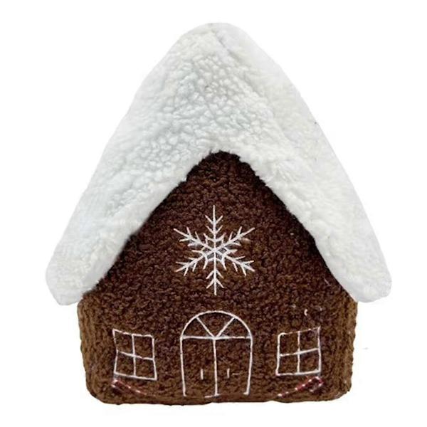 Plush Puterute Gingerbreadhus - Pynteputer, Lekeputer, Hjemmedekorasjon, Julegaver til Barn As Shown