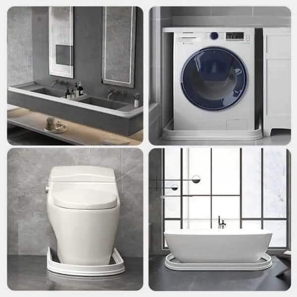 Vandstop Vandholder strimmel - 200cm - Brusebad - Badeværelse white
