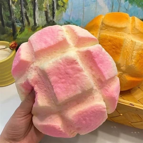 Jumbo Bröd Squishy, Långsamt Resande Squishy Leksaker - Stresslindrande Klämleksaker, Kladdiga Mat Squishies Pink