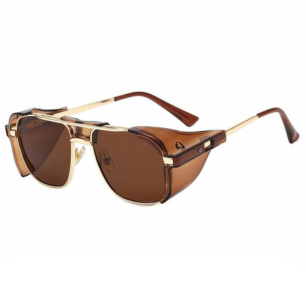 Steampunk Solbriller for Menn og Kvinner med Sidebeskyttelse - Steampunk Vintage Briller