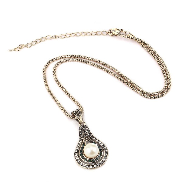 Turkisk stil Bridal Faux Pearl halsband Ring örhängen Smycken Set Party Gift US 7