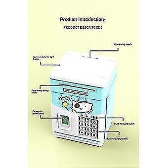 Elektronisk Sparegris for Barn med Kode - Myntboks og Pengerboks Julegave til Barn 12*13*19CM A