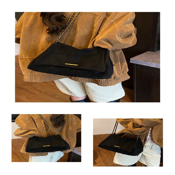 Single Chain Commuter Bag 2025 New Large Capacity Fashionable Versatile Shoulder Bag Coffee