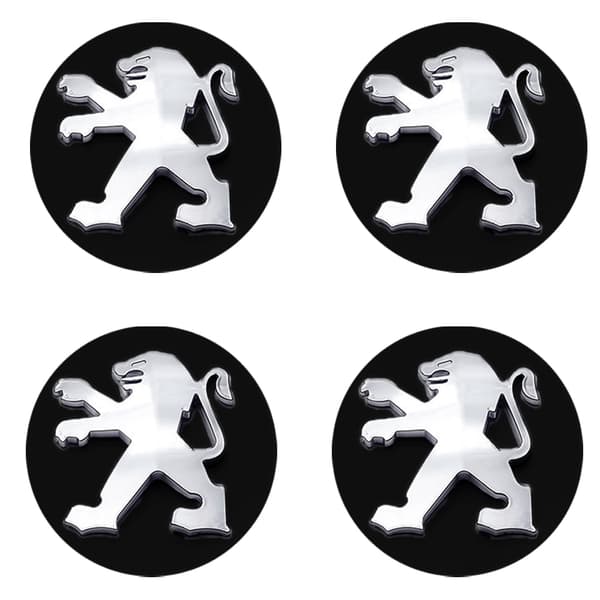4-pack - Peugeot Navkapslar / Fälgemblem 75 75 60mm - Svart
